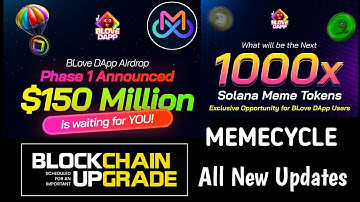 Blove Dapp Airdrop Distribution ! BFIC Blockchain Upgrade ! MEMECYCLE Launchpad All Update