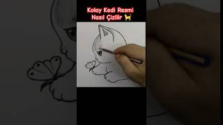 Kolay Kedi Resmi Nasıl Çizilir #Easydrawing #Howtodraw #Kedi #Çizim #Catlover