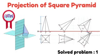 Projection of Square Pyramid Explained: StepbyStep Problem Solving | Engineering Drawing