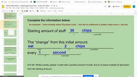 create linear relationship google slides graph