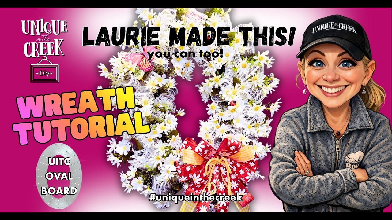 🌼 DIY Daisies & Mesh Wreath | UITC Oval Board Tutorial for Beginners #wreath #wreathtutorial