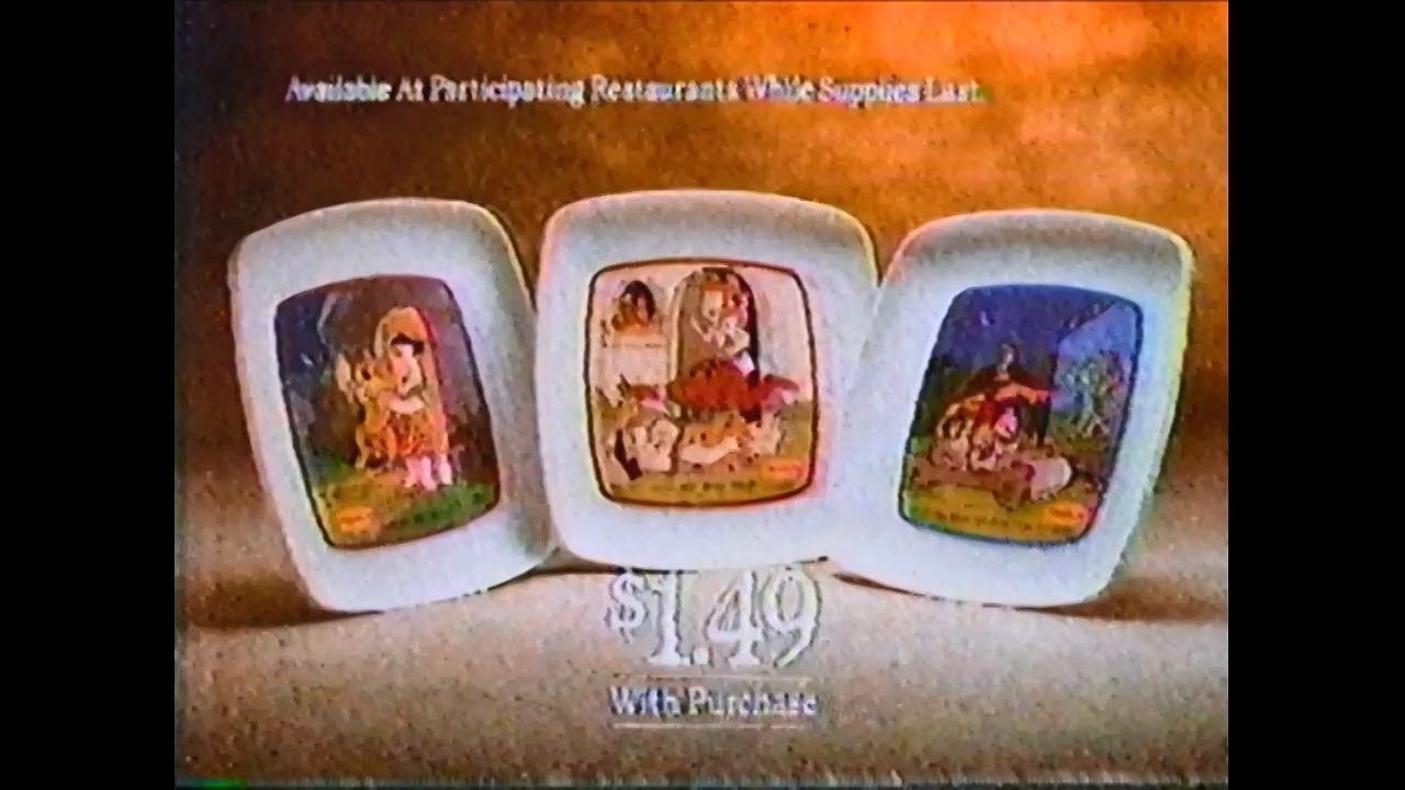 Dennys now with Flintstones plates, ad shown in 1989 picture