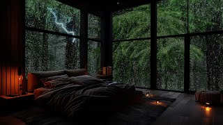 Deep Sleep Relaxing  Watching The Rain At The Tea Table  Relaxing Under The Bamboo House