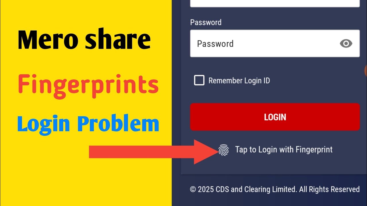 mero share fingerprints login problem 