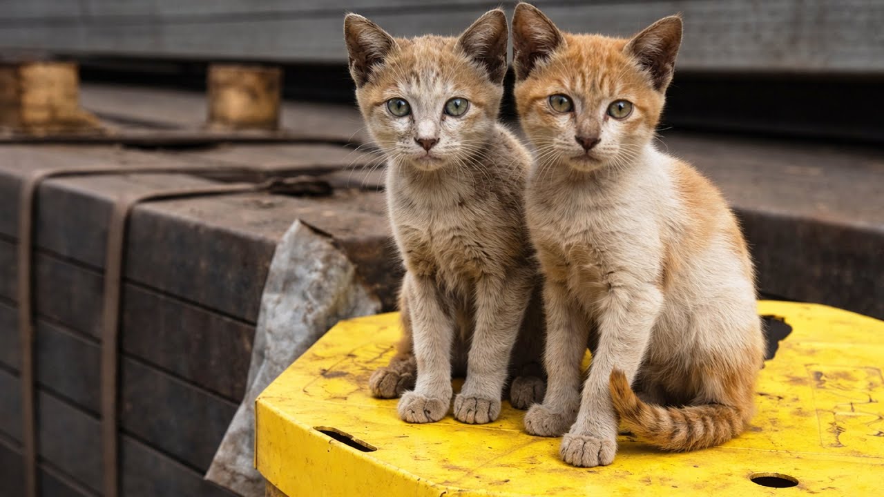 Два грязных кота выживали на заводе. Они были братьями и не верили что человек может им помочь...