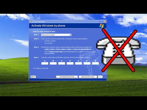 Activating Windows XP by telephone without using a phone