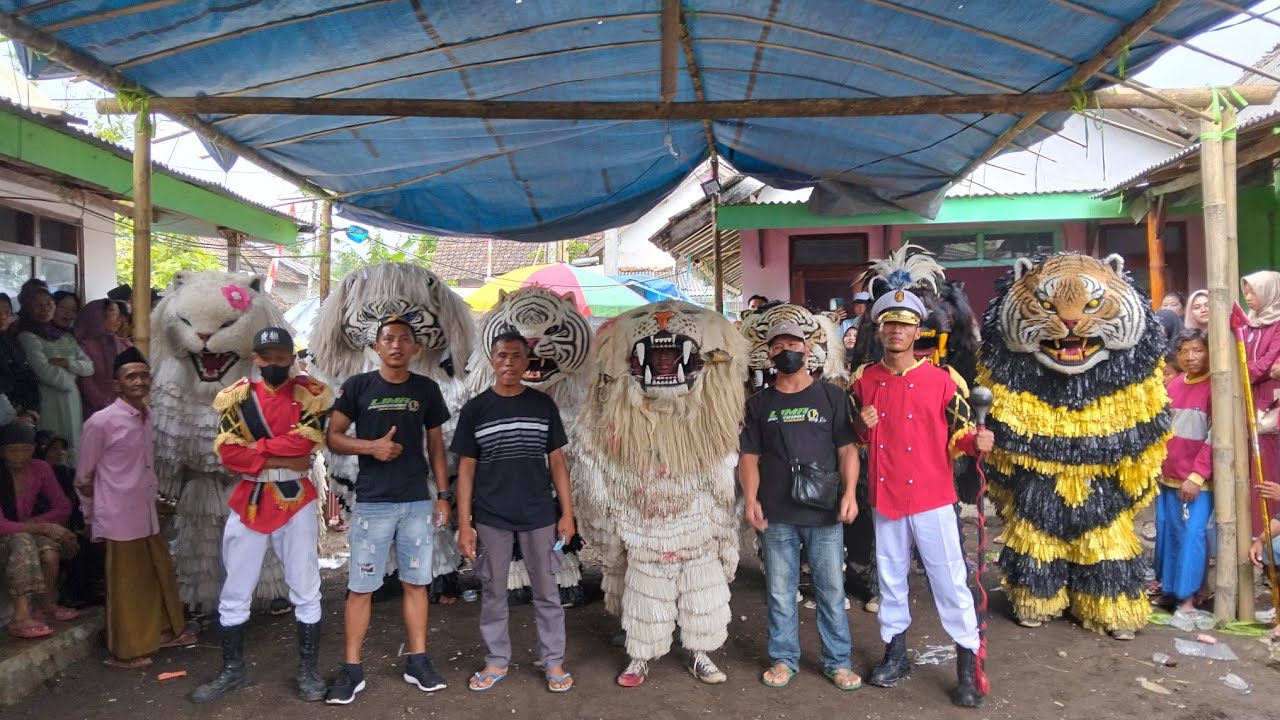 ASMR lion dance and drumband parade in the village of Pujer  bondowoso