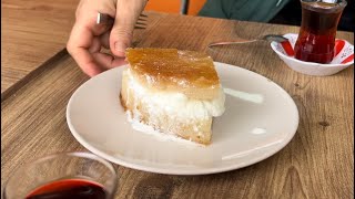 Manda Kaymaklı Ekmek Kadayıfı Tatlısı Tadım