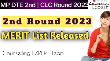 Mp DTE 2023 2nd round MERIT LIST Released | Counselling Expert #mpdtecounselling2023 #mpdte