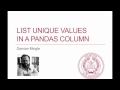 Pandas Python: List Unique Column Values 🐼