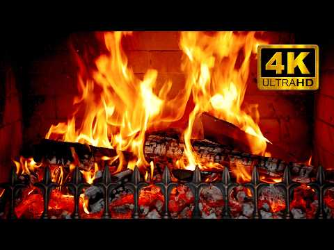 🔥 4K UHD Fireplace Soothing Crackling Fire Sounds & Cozy Ambience for Sleep Relax & Study (12 Hours)
