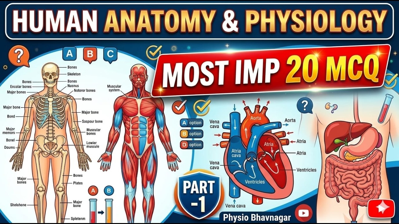 PART-1 Most imp 20 mcq Anatomy And Physiology  Question And Answers | Anatomy and Physiology