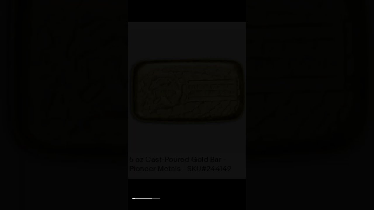 5 Oz Cast Poured Gold Bar Pioneer Metals SKU 244149