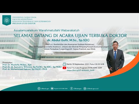 Ujian Terbuka Program Doktor FK-KMK UGM Atas Nama dr. Abdul Gofir, M.Sc., Sp.S(K)