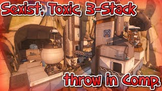 Toxic | Sexist | 3-stack throw in comp. | Overwatch PS4