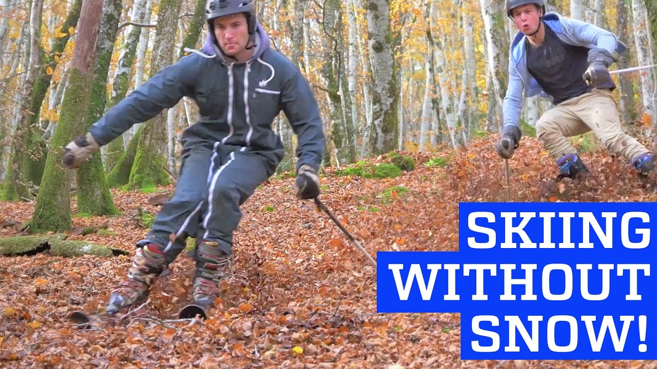 Skiing Without Snow Downhill In Leafy Forest Youtube with regard to How To Ski Without Snow