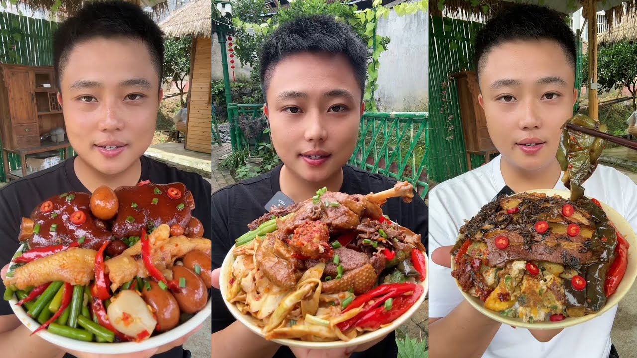 Yummy #63 Eat Meat 🍖🥓🫑🌶️🦑🍲, chicken 🍗🍗, Shrimp 🦐🦐.. #mukbang #eatingshow #delicious 