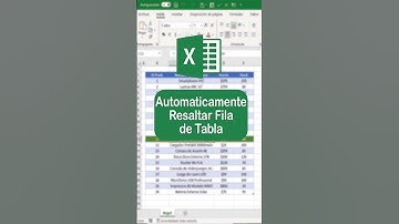 RESALTAR FILA ACTIVA EN TABLA DE DATOS EN EXCEL #Excel #Exceltips #Exceltutorial #Youtubeshorts