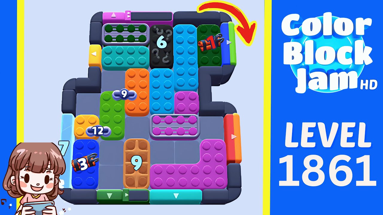 Color Block Jam Level 972 (1861) Solution Walkthrough
