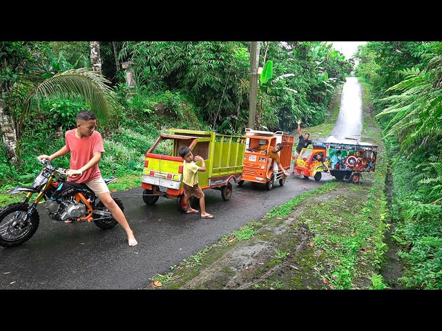 Truk Rama Gak Bisa Naik Tanjankan Terpaksa di Tarik Pake Motor Trail class=