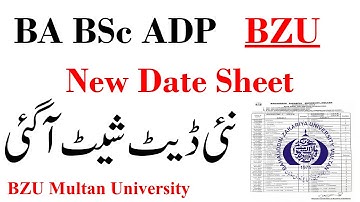 BA BSc ADP 2023 New Date Sheets BZU Multan University | BA BSc ADP Exams 2023 BZU