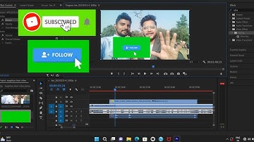How to add subscribe & follow button using green screen on video in Adobe premiere pro