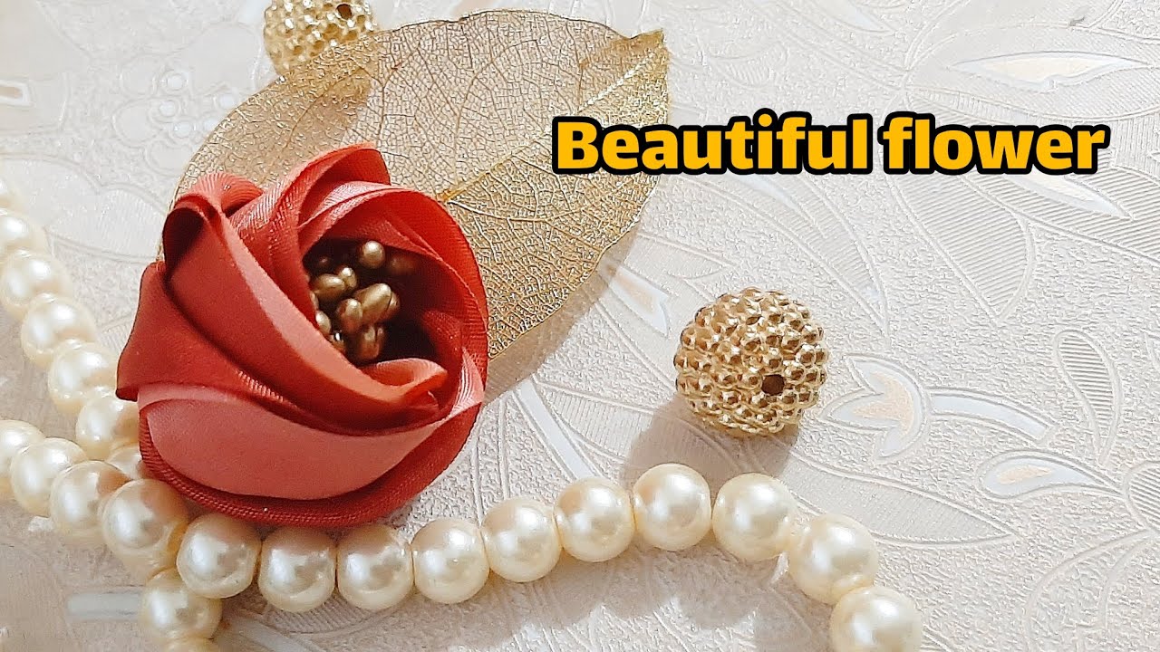 Beautiful ribbon flower آموزش گل روبانی بسیار شیک و زیبا