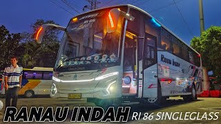 BUS BARU RANAU INDAH RI 86 SEMPURNA JETBUS 5 HINO RK280 ANAK TERMINAL BUS