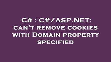 C# : C#/ASP.NET: can