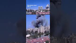 Video shows the moment an Iranian missile hit a building in Israel