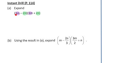 Ch 3.2 The difference of Two Squares Identity