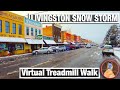 City Walks - Livingston MT - First Snow Storm of the Season - Virtual Walking Tour for Treadmill