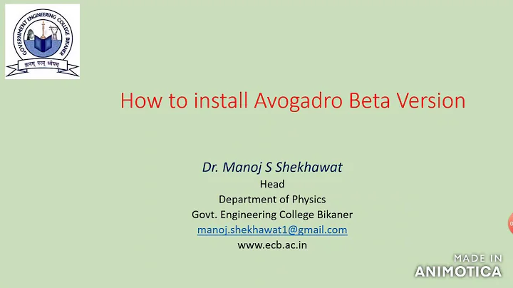 Tutorial 1: How to install Avogadro Beta Version