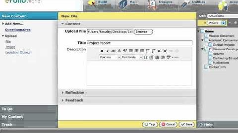 Uploading a File to ePortfolio - San Francisco State University