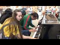 Teenage Girl Rocks The Public Piano. Dudes Gather To Watch