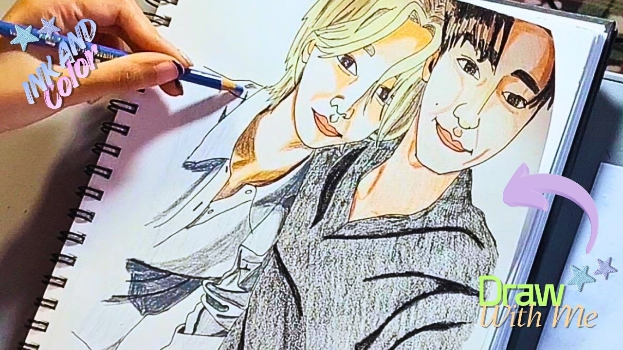Draw with me / How I color Yeosang and San / Colored Pencil Art