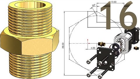 16-Project 52| Hydraulic Gear Pump 2 |SolidWorks Tutorial: 1/2" fitting