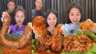 Spıcy Chinese food 🌶 SOSLU ÇİN YEMEKLERİ YEME | Family Mukbang | Eating Show 먹방