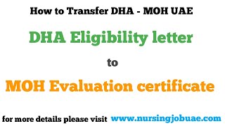 How to transfer DHA Eligibility letter to MOH without moh exam