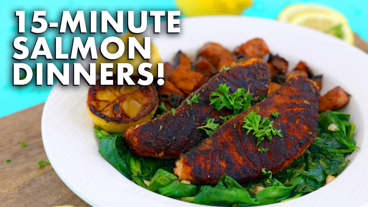 15 MINUTE Salmon Dinner Recipes  3 Quick Dinner Ideas