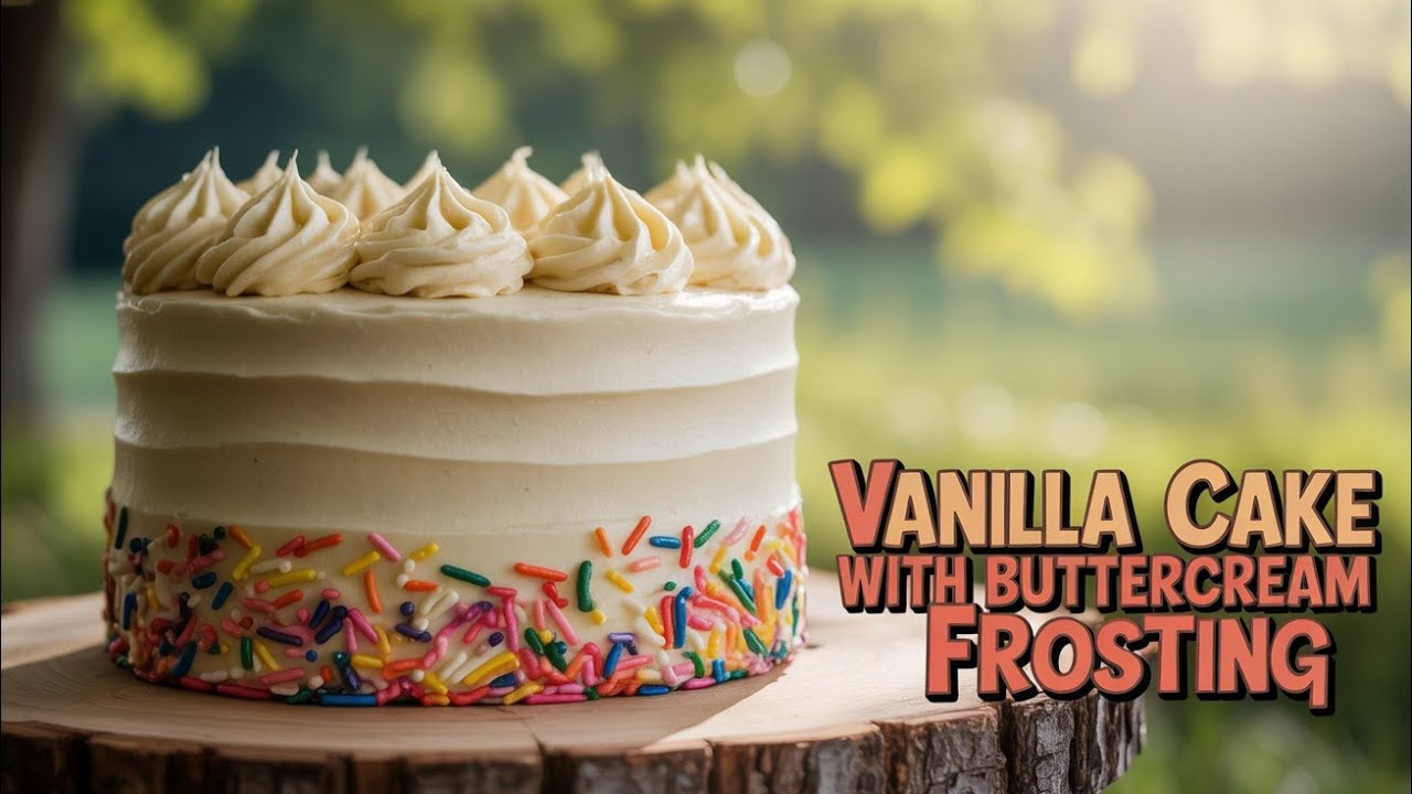How to decorate vanilla Cake with buttercream frosting 