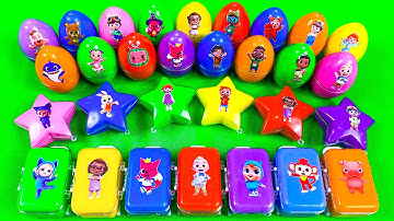 Cocomelon Slime 🌈 Finding Hidden Slime Eggs & Suitcases & Stars with JJ & Pinkfong! Satisfying ASMR