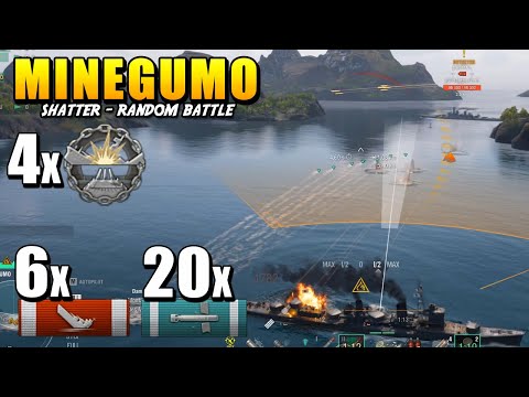 Видео: Эсминец Минэгумо - Резня торпедами на 6,5 км.