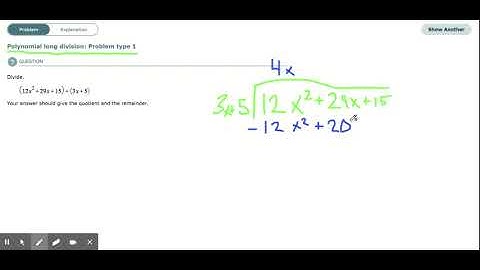 ALEKS - Polynomial long division: Problem type 1