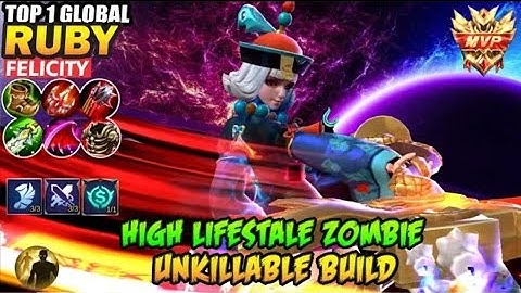 High Lifesteal Zombie, Unkillable Build [ Top 1 Global Ruby ]