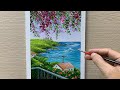 Balcony With Sea View #058 Acrylic Painting