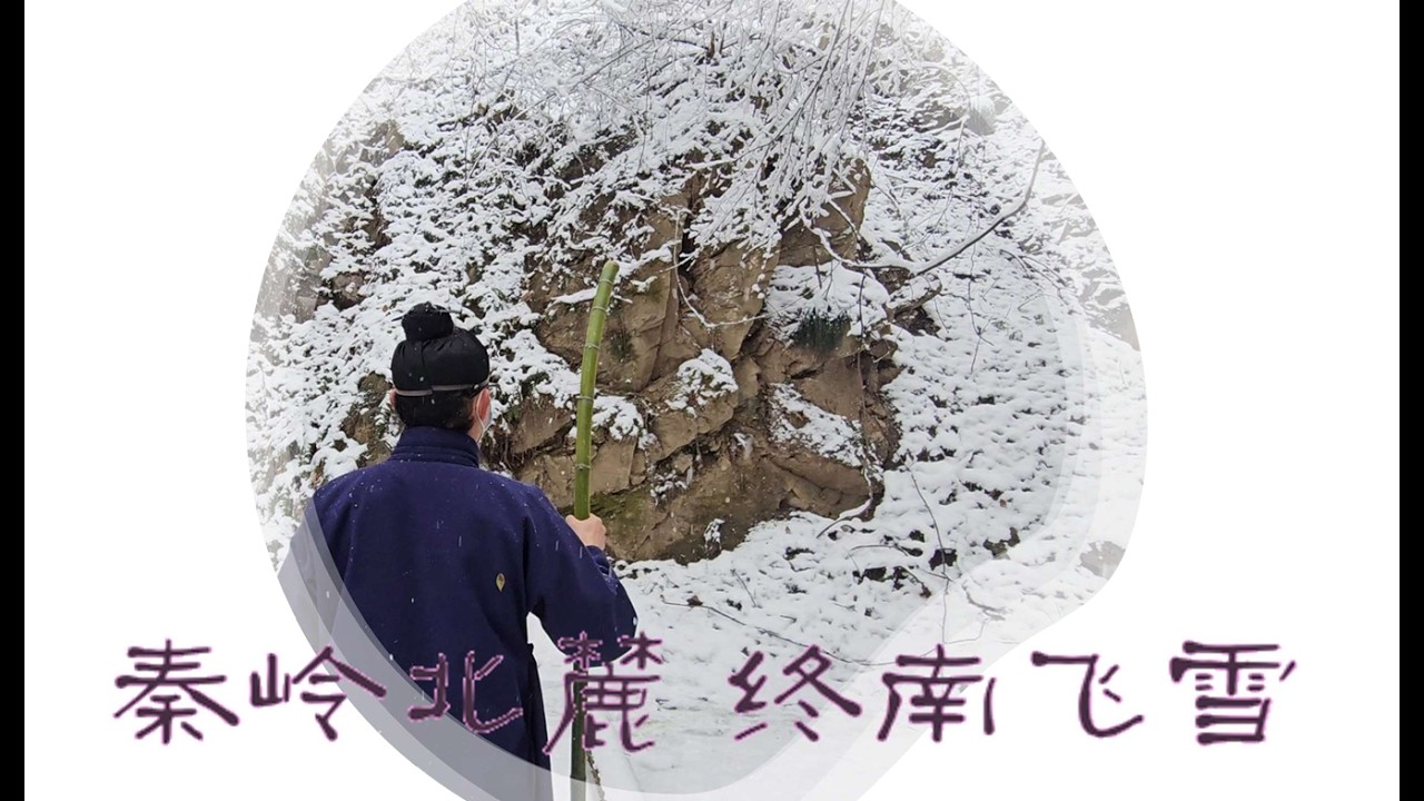 《秦岭北麓，大雪纷飞，终南山换了人间》；