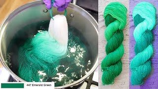 Dyepot Weekly #516 - Dip Dyeing in Emerald Green Acid Dye; Color Breaking &amp; Fluorescence?!?