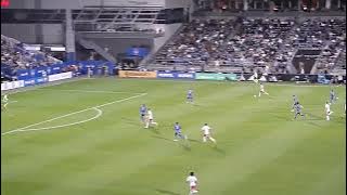 Carles Gil of New England Revolution hits the crossbar from midfield vs. CF Montreal (Impact) 8/26