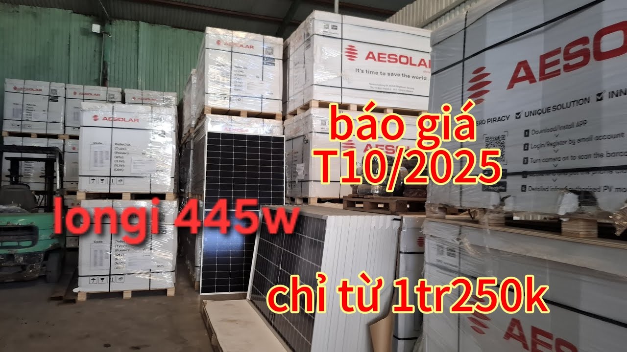 Báo giá tấm pin longi AE AIKO CANADIAN 440w - 715w T10/2025